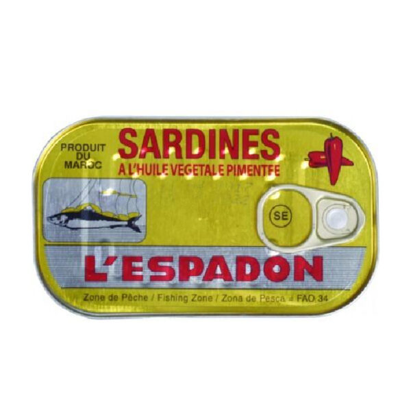 Sardines A l'huile vegetale pimenté "L'espadon"